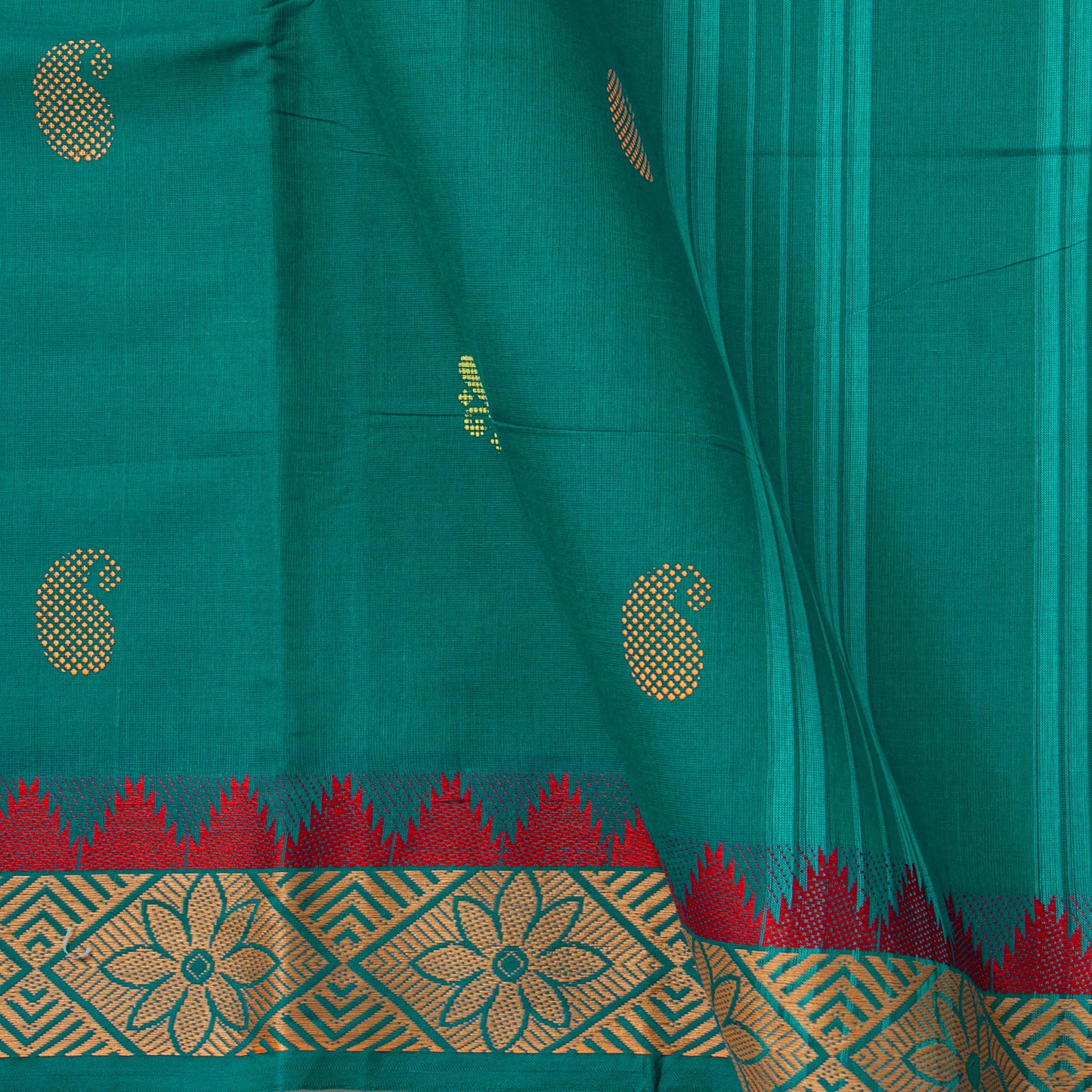 Green Chettinad Cotton Saree PV SK CC 188