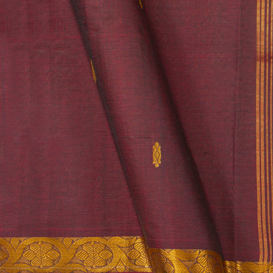 Maroon Chettinad Cotton Saree PV SK CC 241 - Cotton Saree - Panjavarnam PV SK CC 241