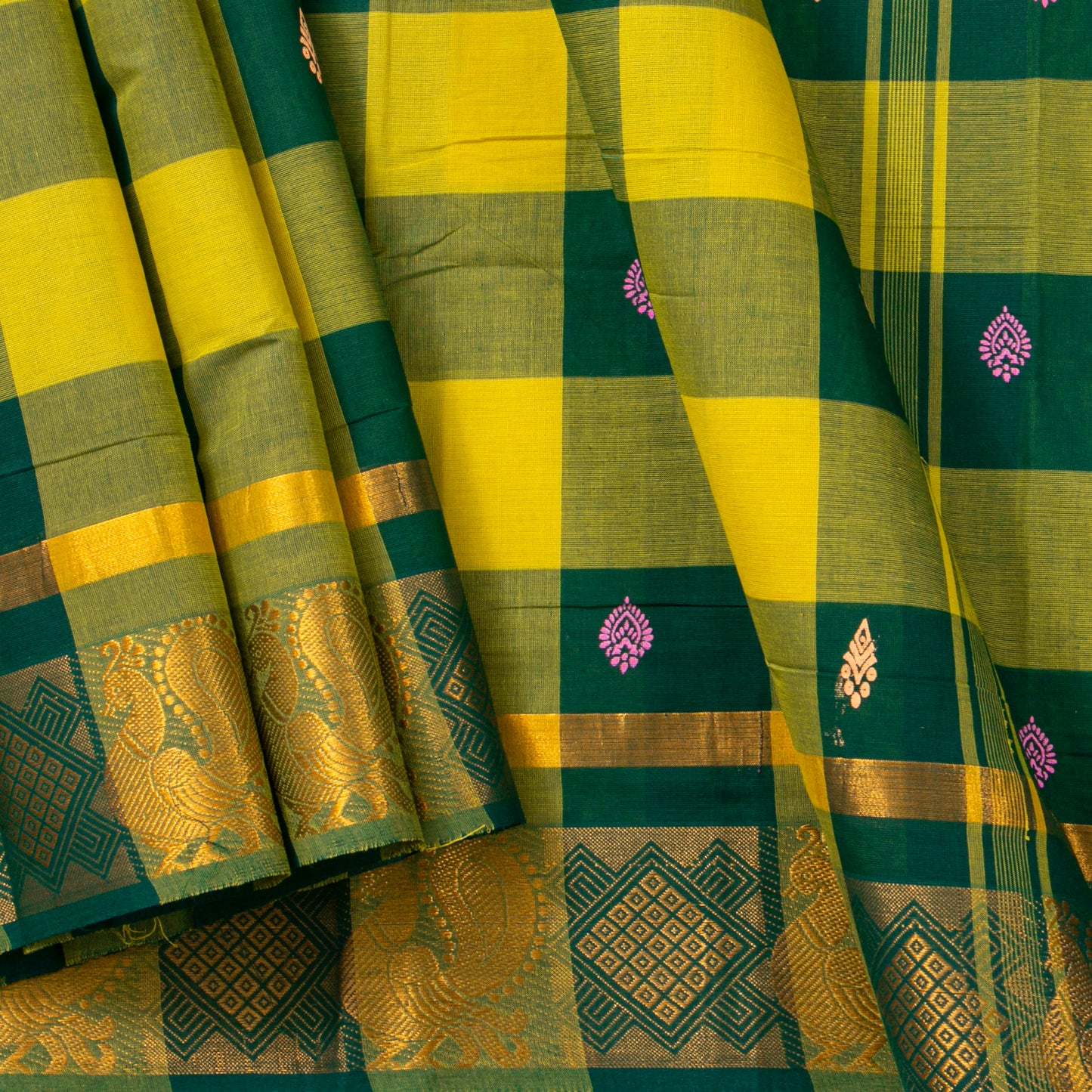 Multicolour Checks Chettinad Cotton Saree PV SK CC 156