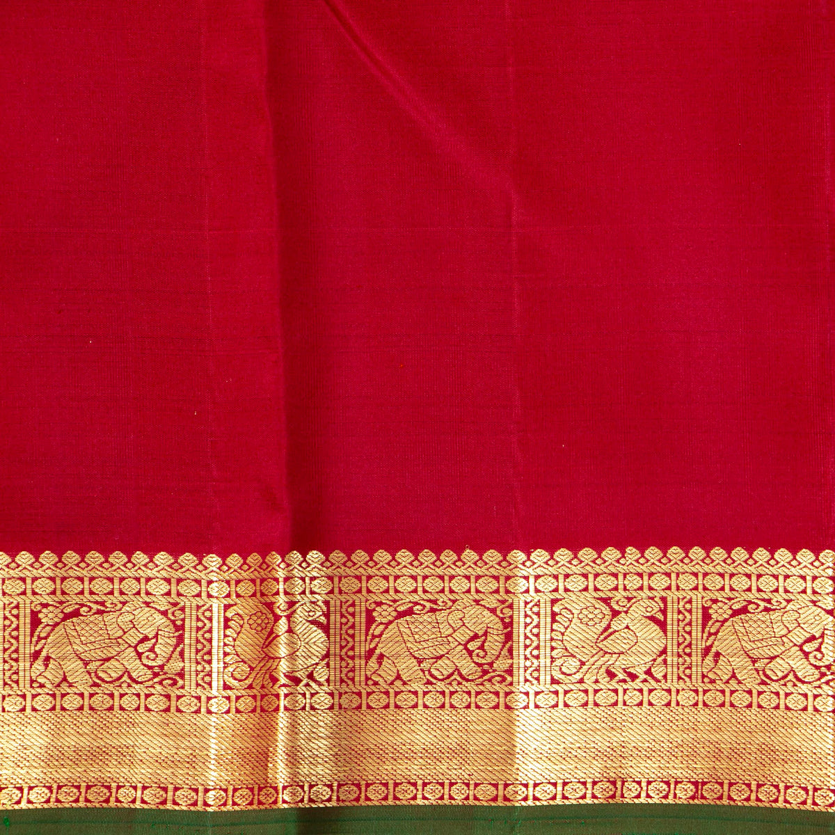 Red Kanchipuram Silk Saree For Wedding Wear PV NYC 2025