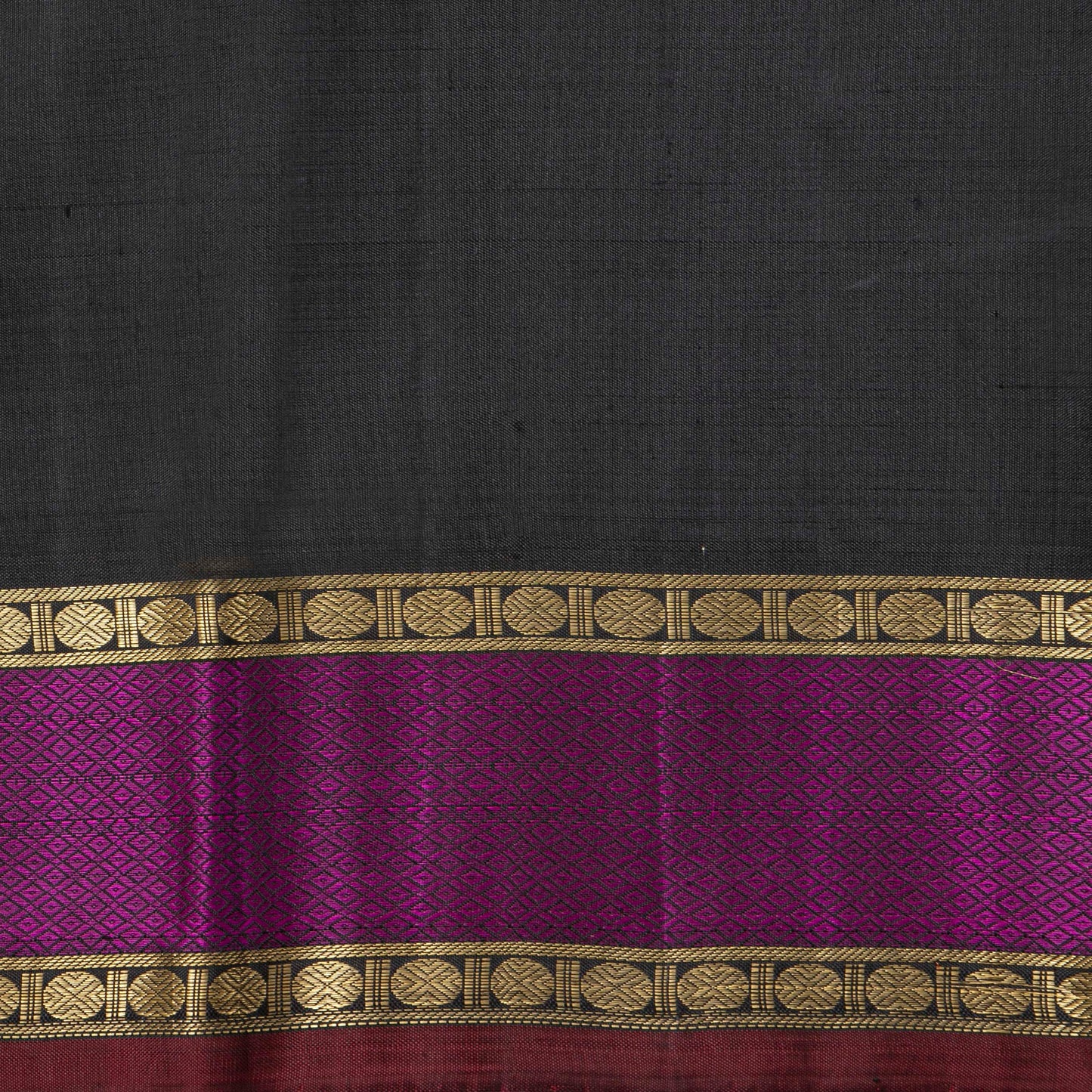 Brown And Black Kanchipuram Silk Saree For Festive Wear PV NYC 2018