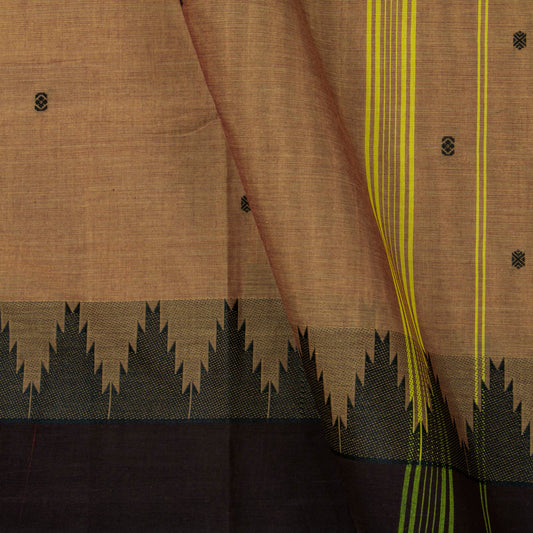 Fawn And Brown Kanchi Cotton Saree For Festive Wear PV MM KC 495