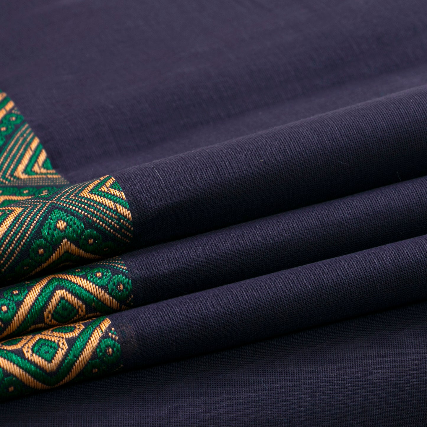 Navy Blue Chettinad Cotton Saree PV SK CC 215