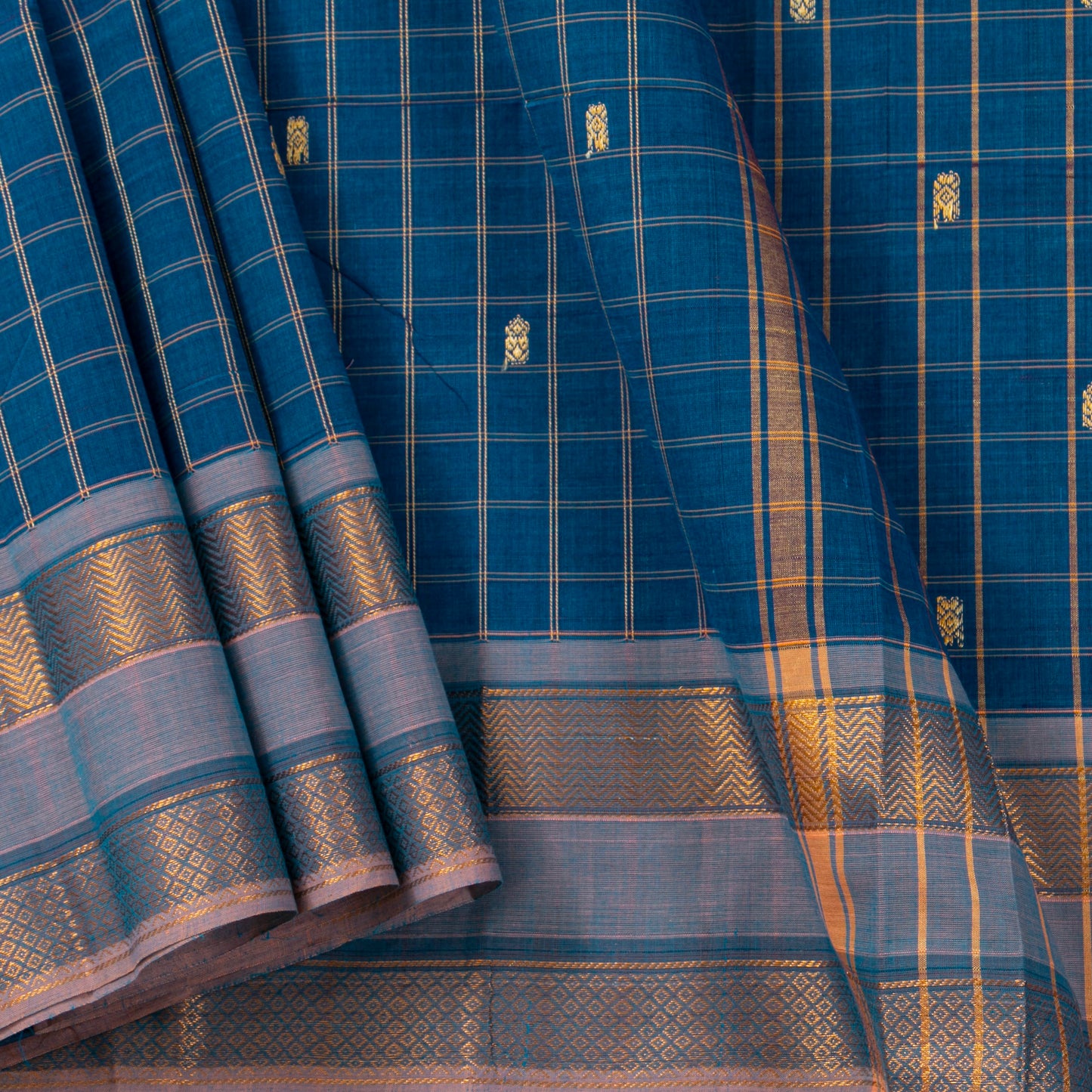 Blue Chettinad Cotton Saree PV SK CC 285