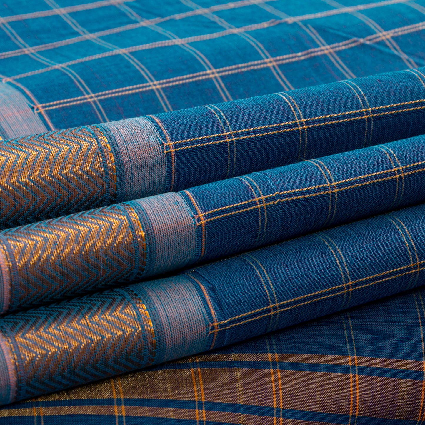 Blue Chettinad Cotton Saree PV SK CC 285