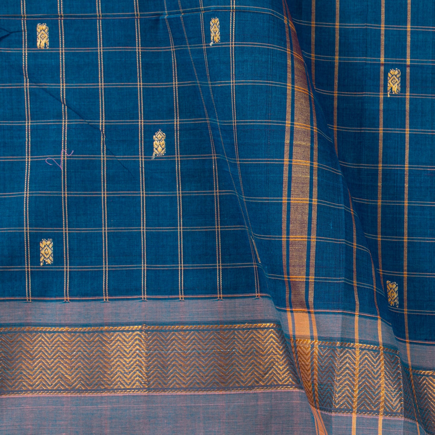 Blue Chettinad Cotton Saree PV SK CC 285