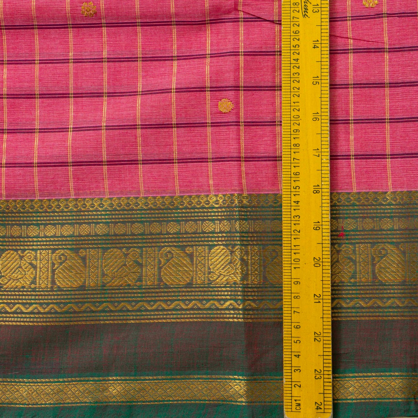 Pink And Green Chettinad Cotton Saree PV SK CC 284