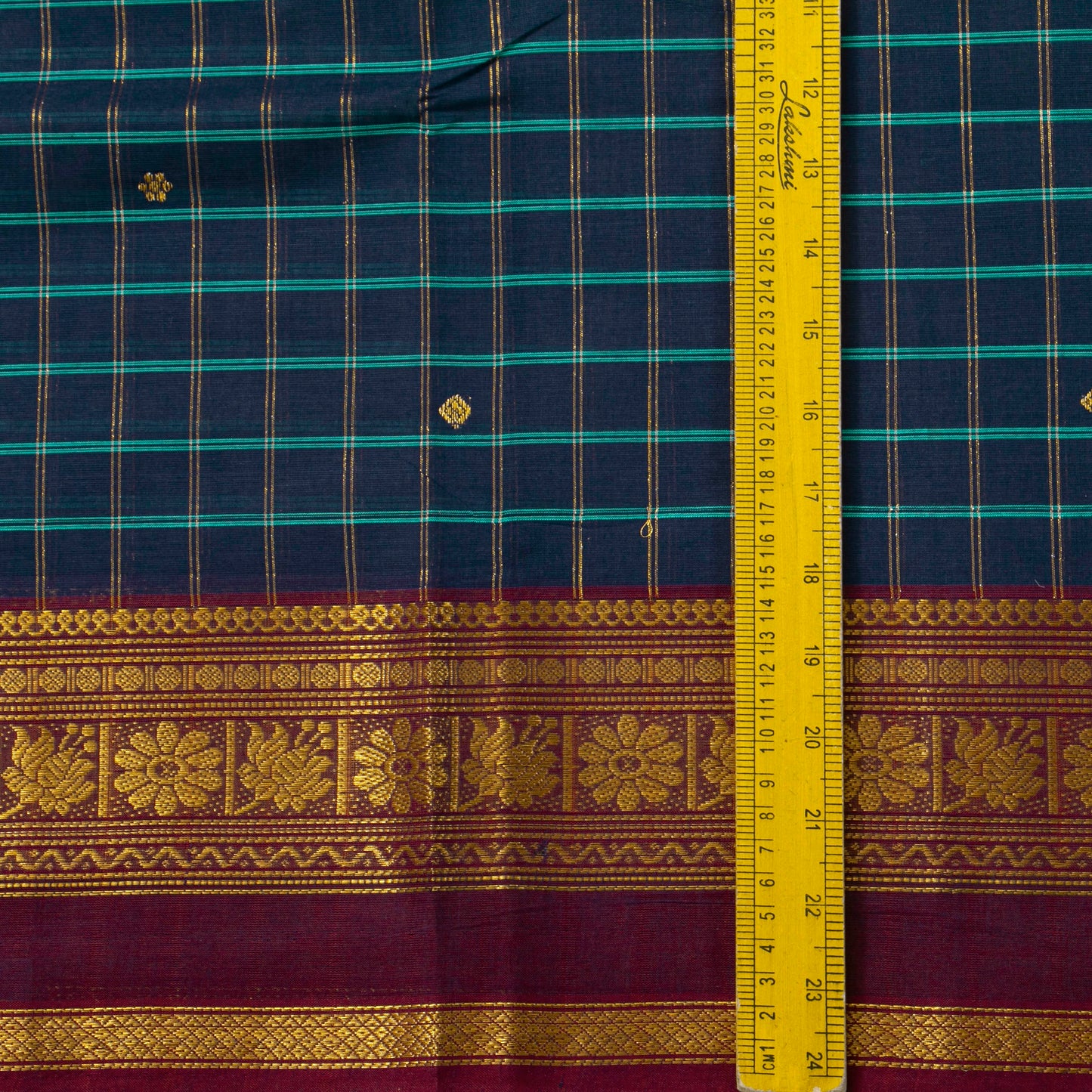 Blue And Maroon Chettinad Cotton Saree PV SK CC 281