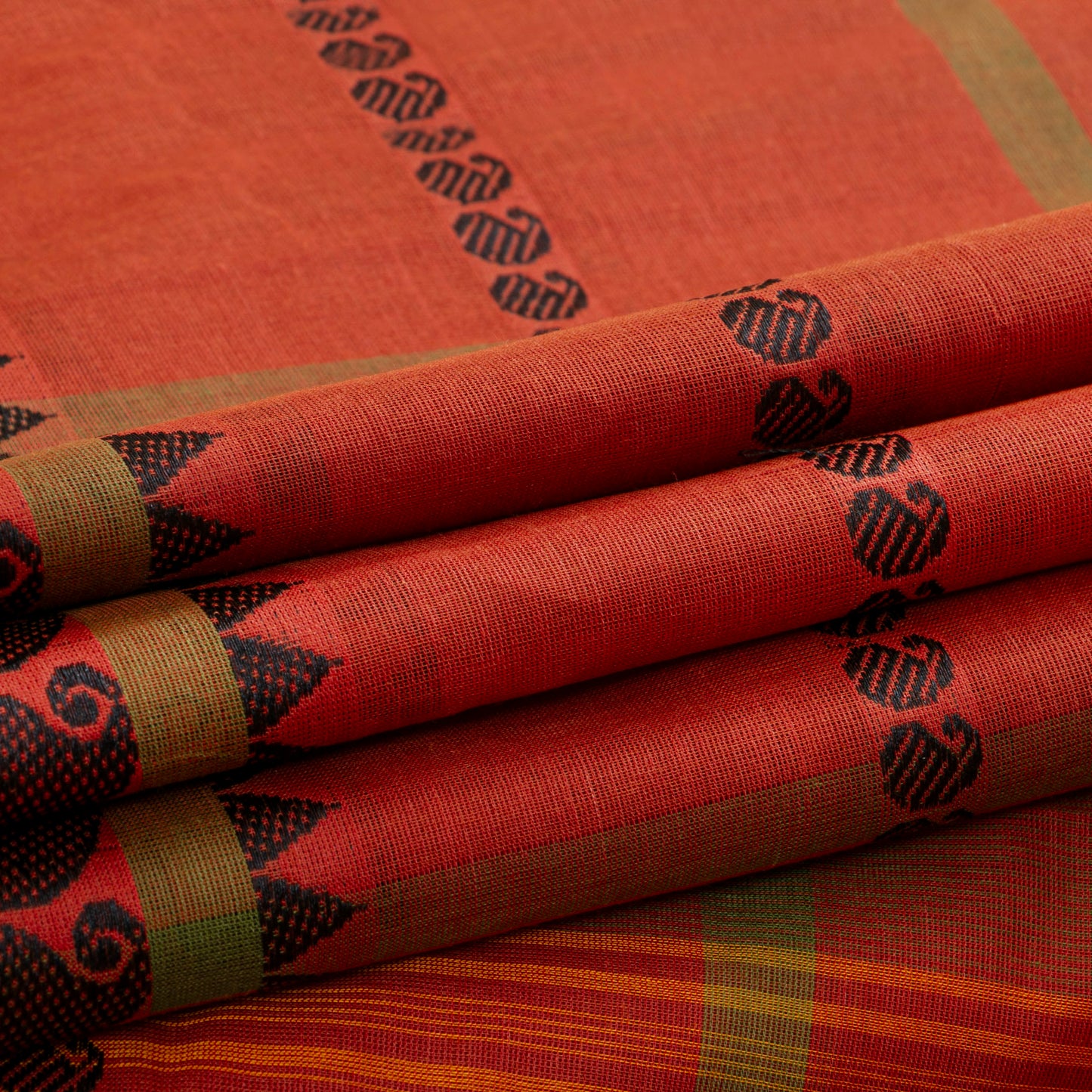 Rust Chettinad Cotton Saree PV SK CC 211