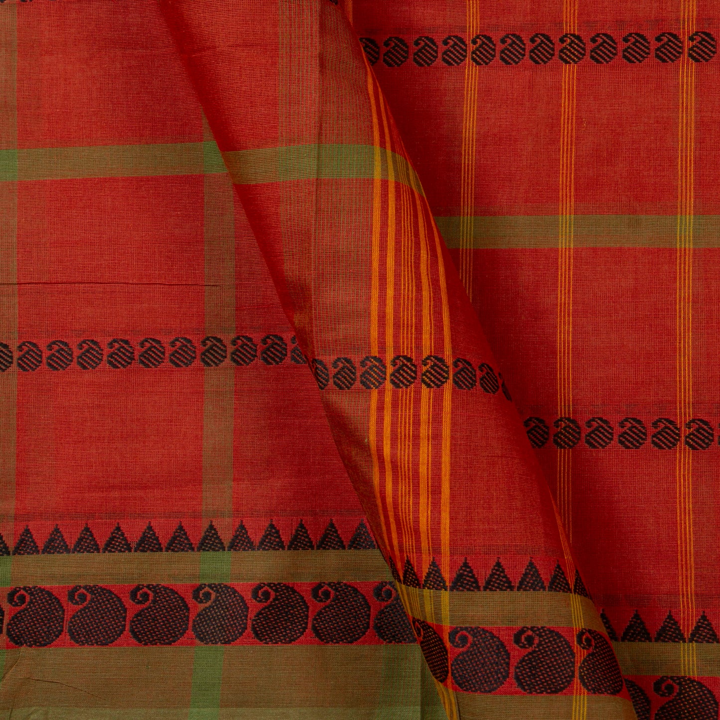 Rust Chettinad Cotton Saree PV SK CC 211
