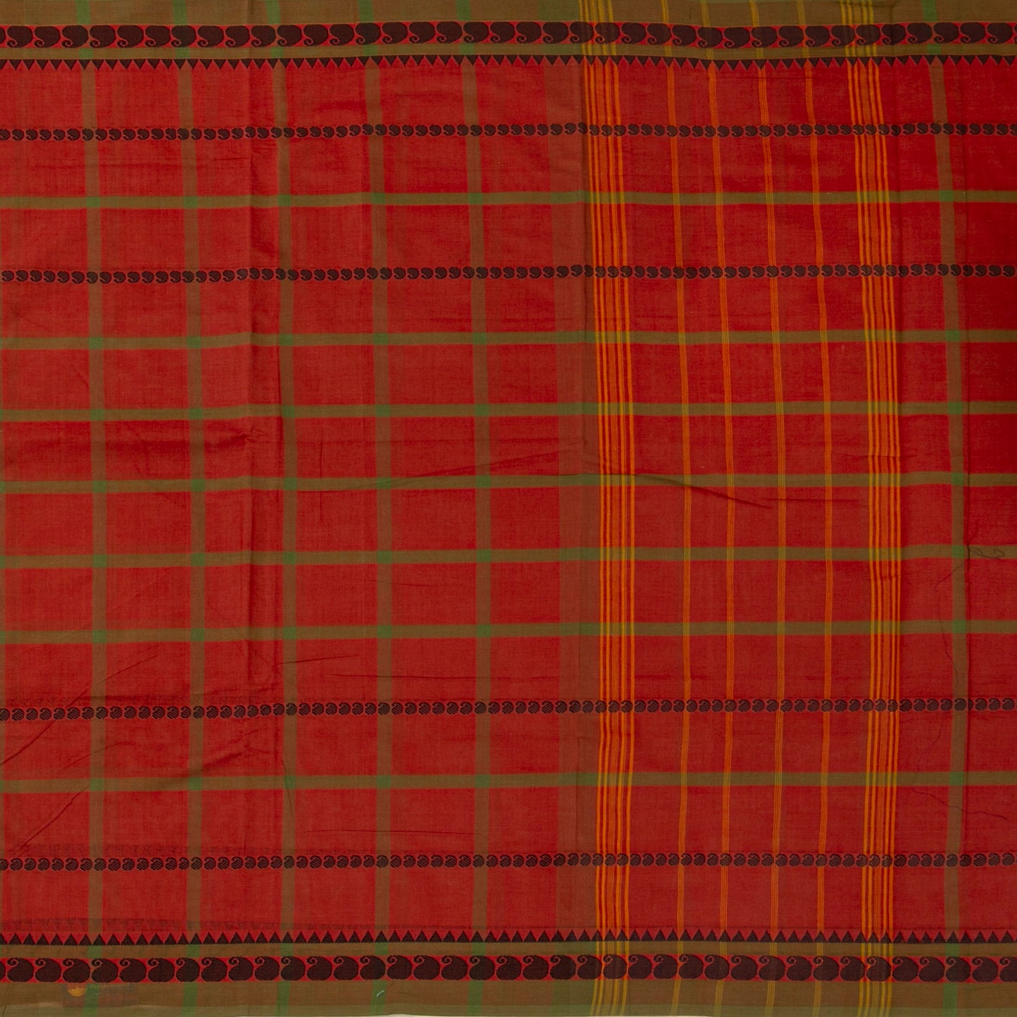 Rust Chettinad Cotton Saree PV SK CC 211