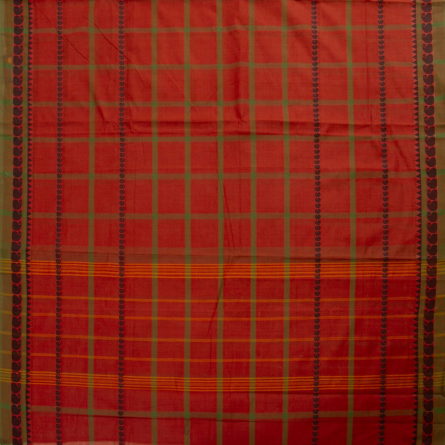 Rust Chettinad Cotton Saree PV SK CC 211
