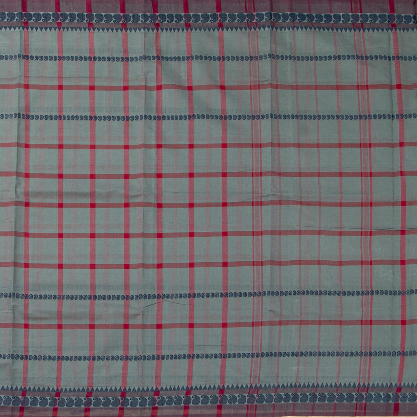 Grey And Magenta Chettinad Cotton Saree PV SK CC 214