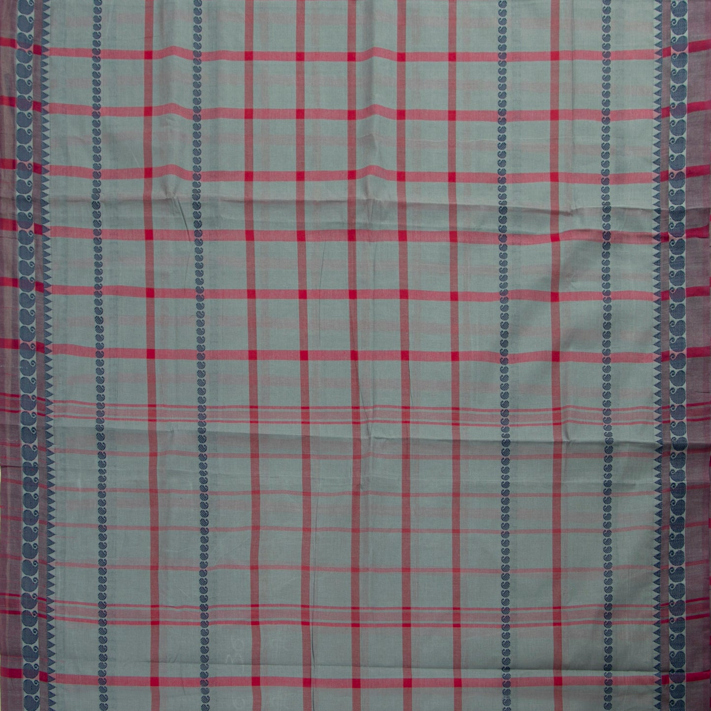 Grey And Magenta Chettinad Cotton Saree PV SK CC 214