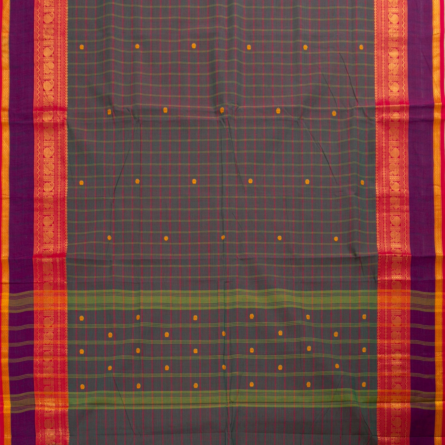 Blue And Pink Chettinad Cotton Saree PV SK CC 286