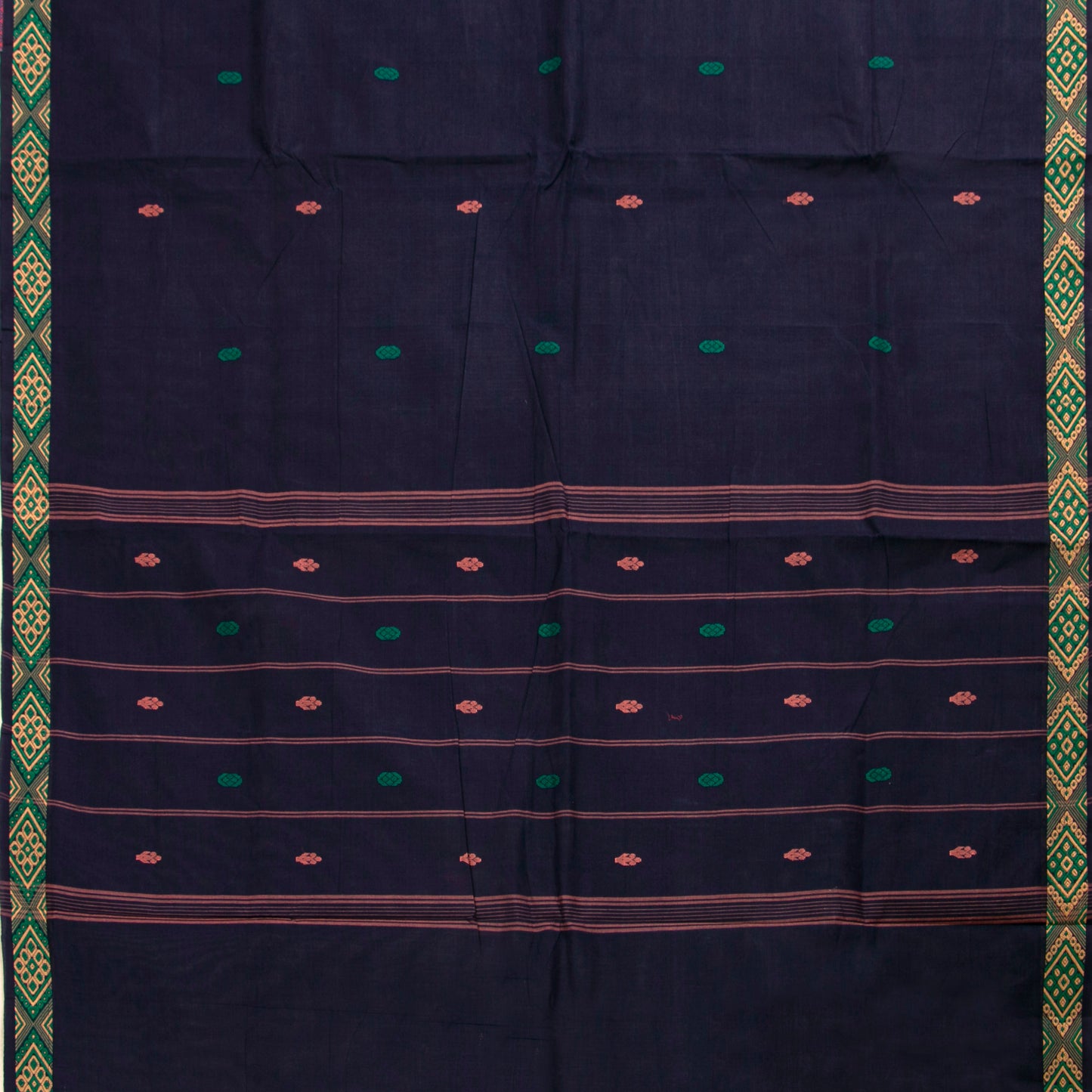 Navy Blue Chettinad Cotton Saree PV SK CC 215
