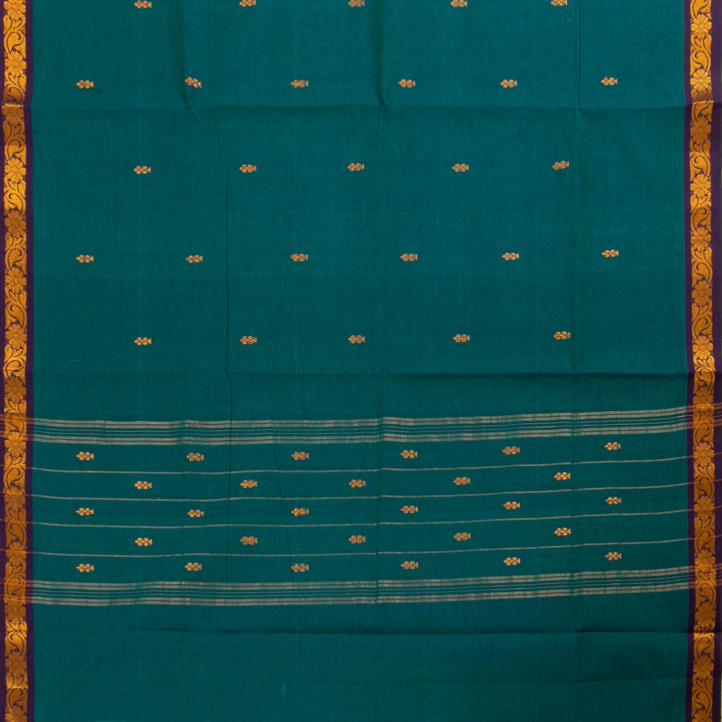 Blue Chettinad Cotton Saree PV SK CC 242