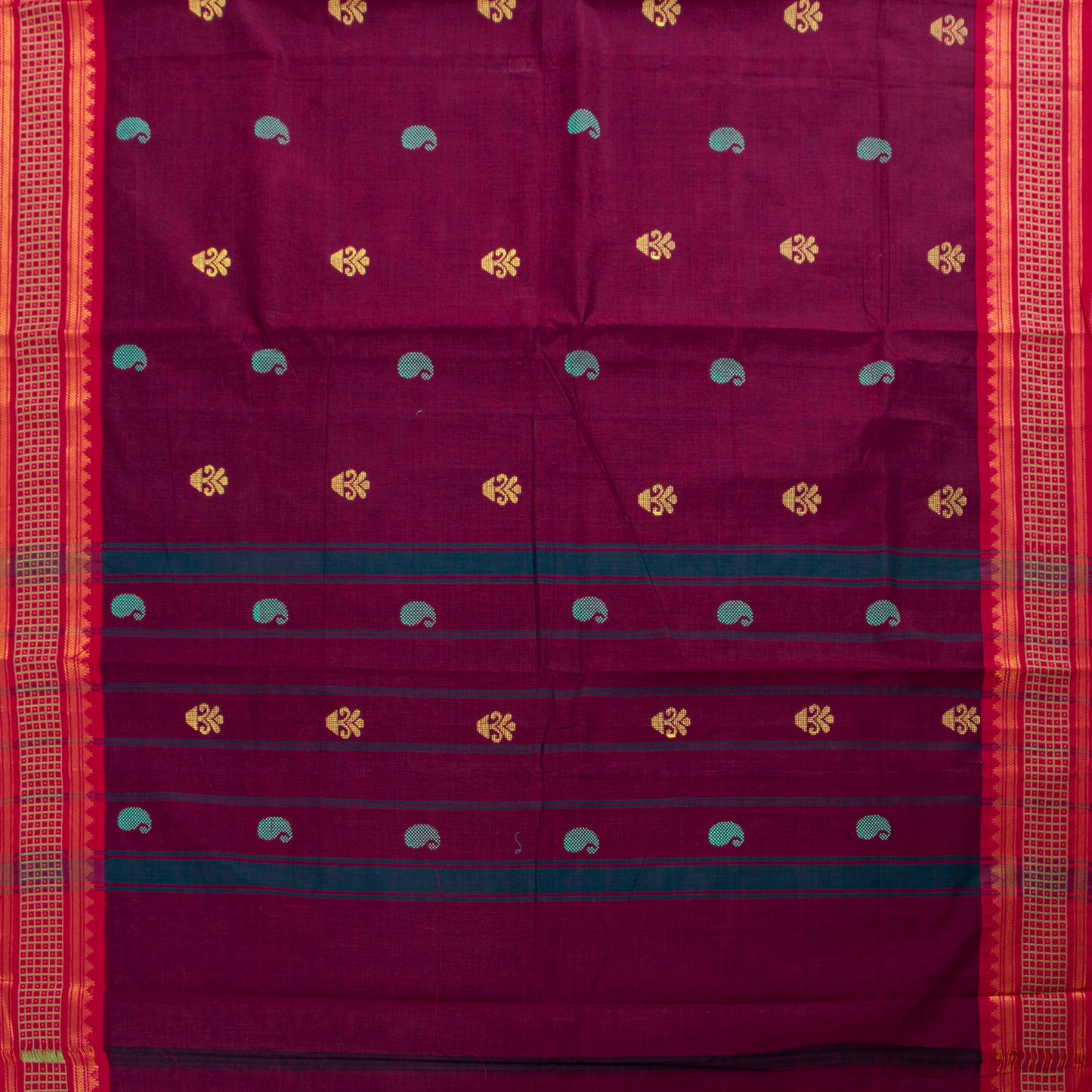 Magenta And Pink Chettinad Cotton Saree PV SK CC 191