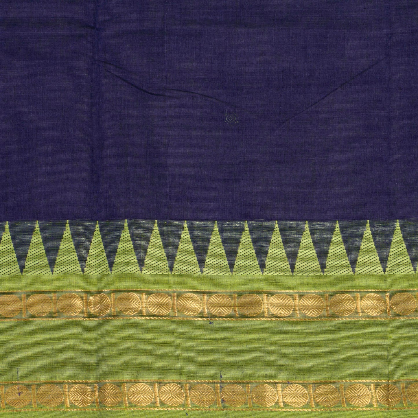 Blue Kanchi Cotton Saree Ganga Jamuna Border For Festive Wear PV MM KC 396 - Cotton Saree - Panjavarnam PV MM KC 396