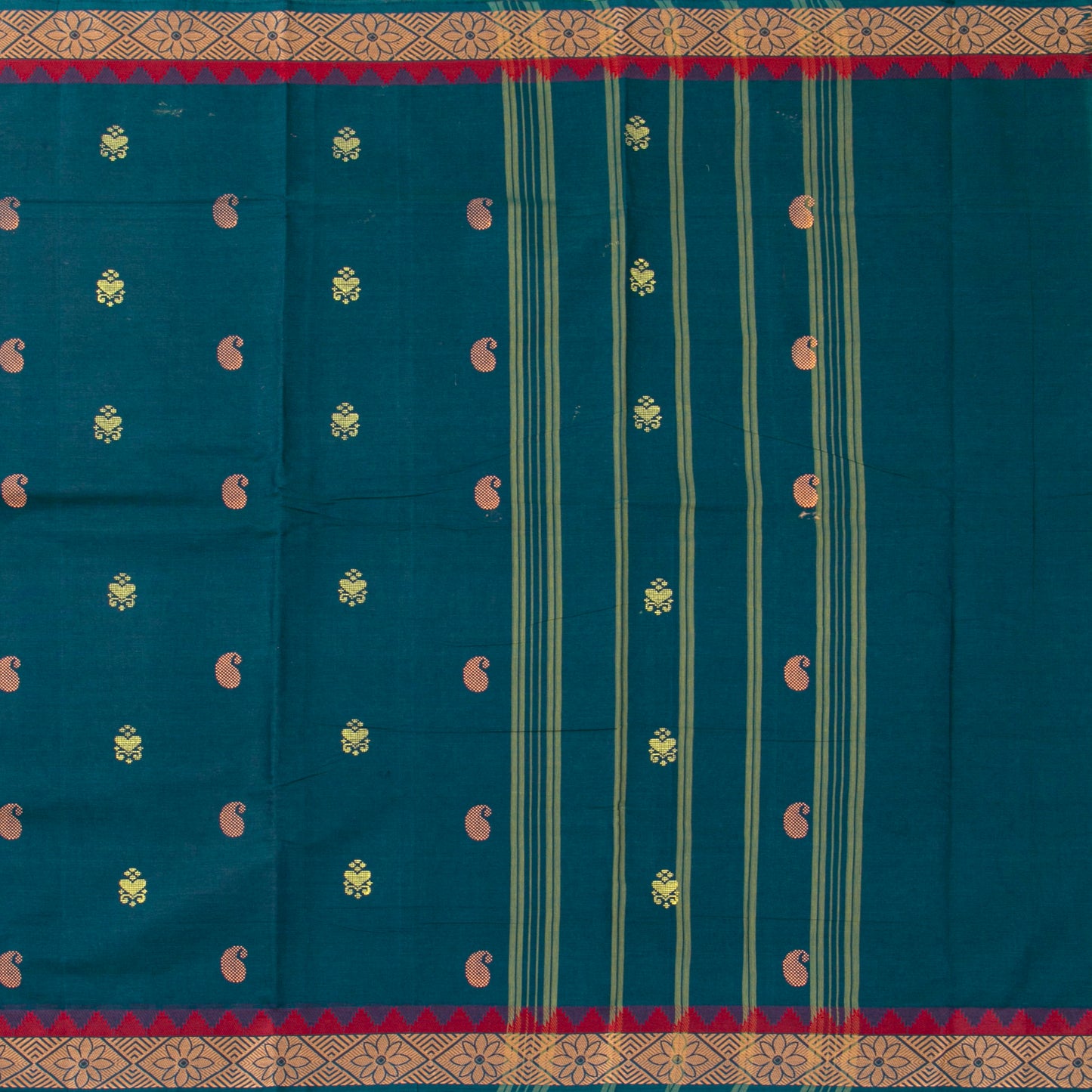 Blue Chettinad Cotton Saree PV SK CC 182