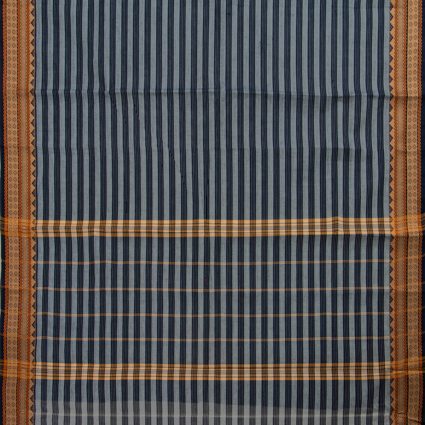 Grey And Blue Chettinad Cotton Saree PV SK CC 200
