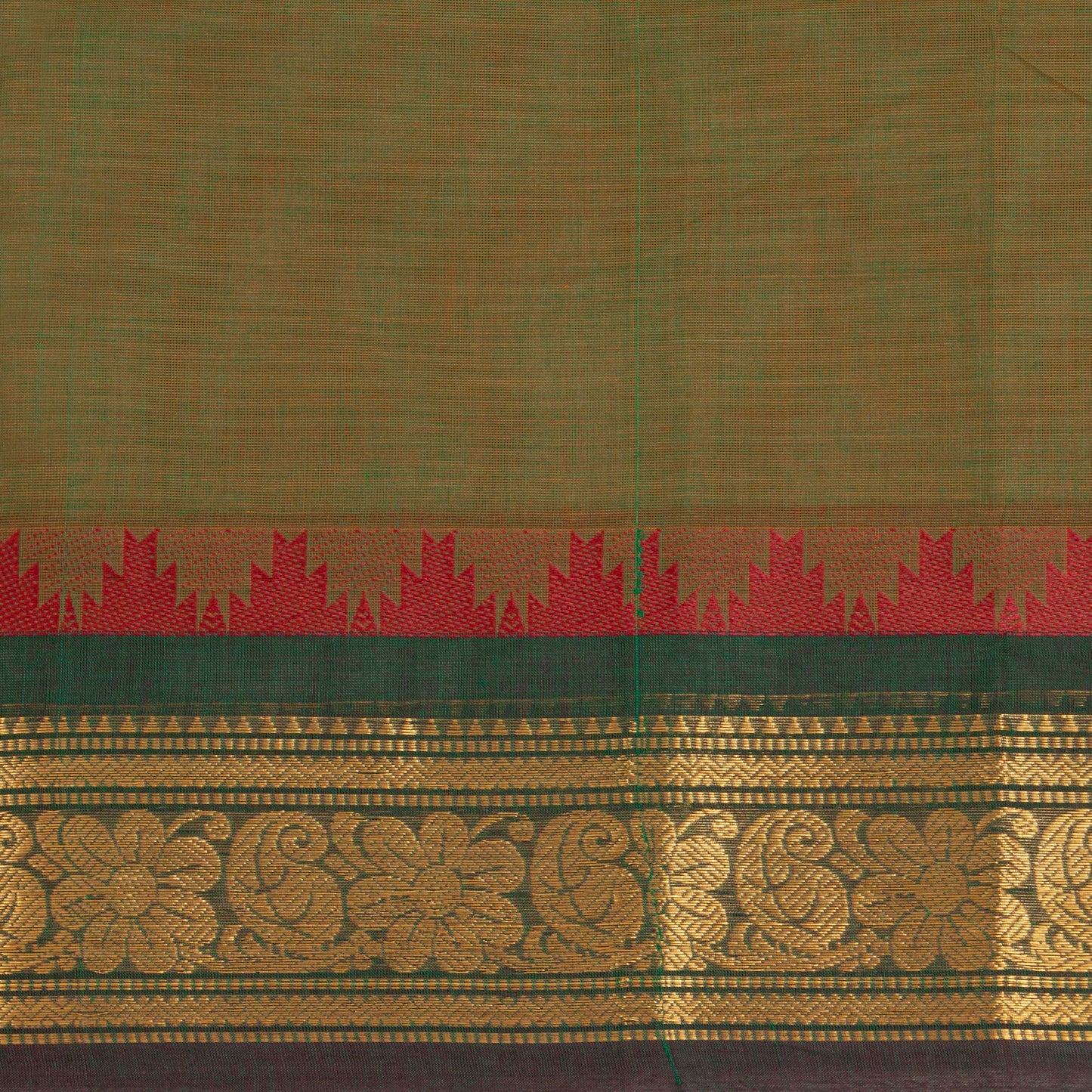 Mandhulir Green Kanchi Cotton Saree PV MM KC 471