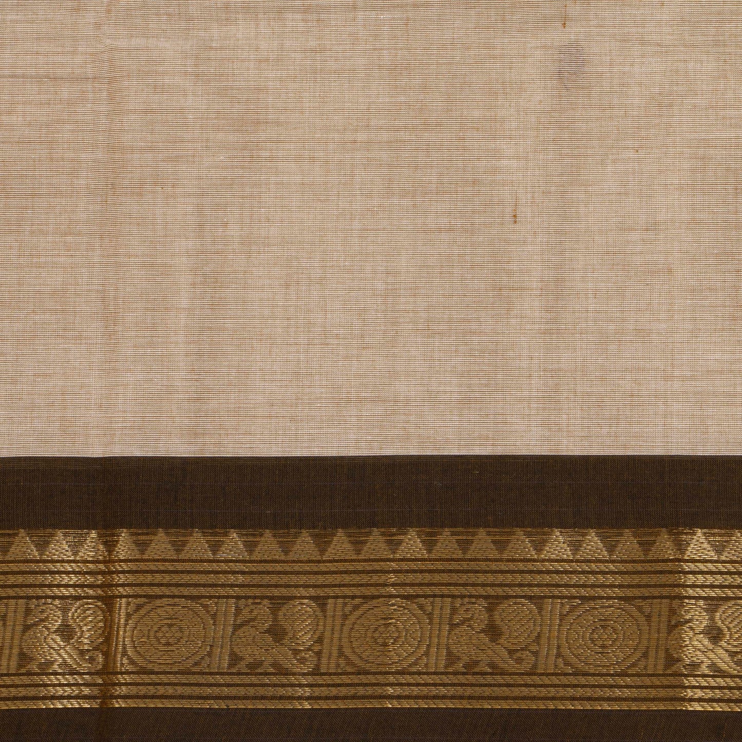 Beige Kanchi Cotton Saree Ganga Jamuna Border PV MM KC 470