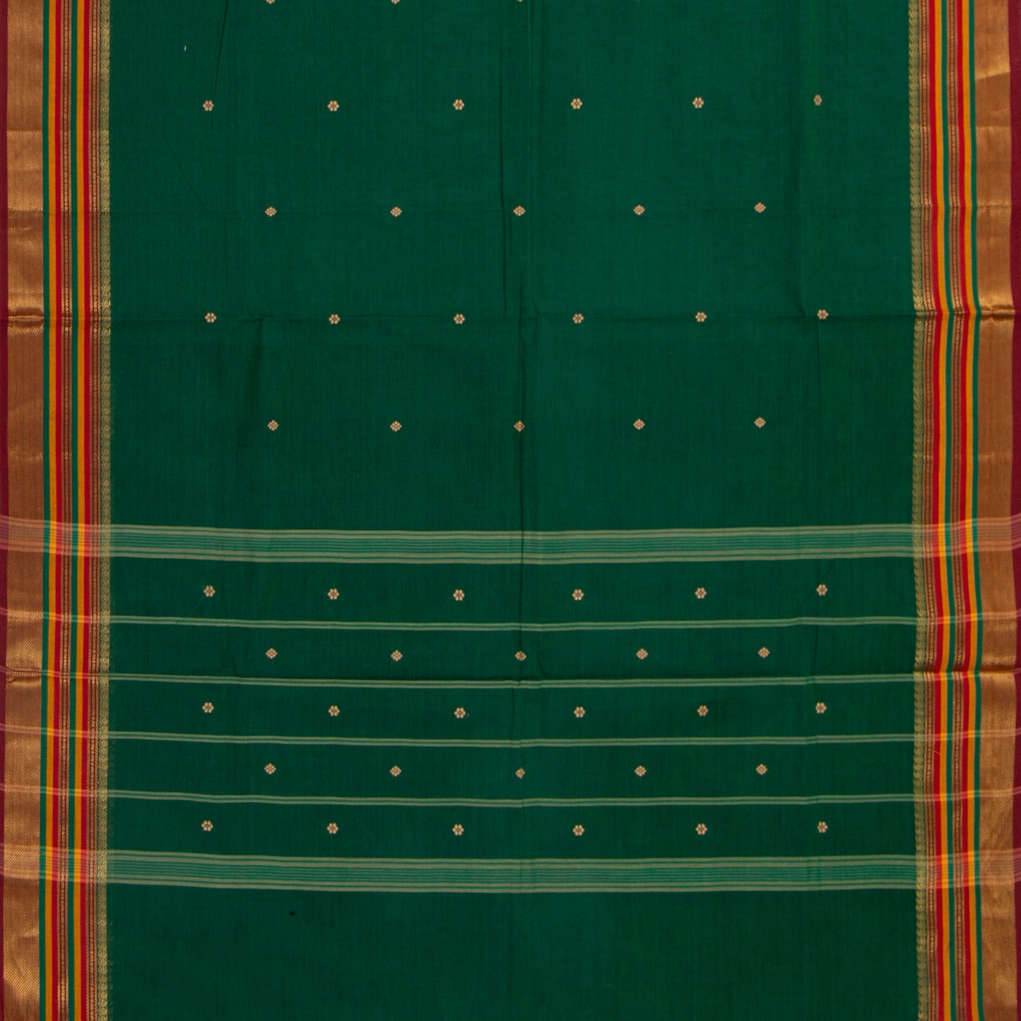 Green Kanchi Cotton Saree For Festive Wear PV MM KC 404