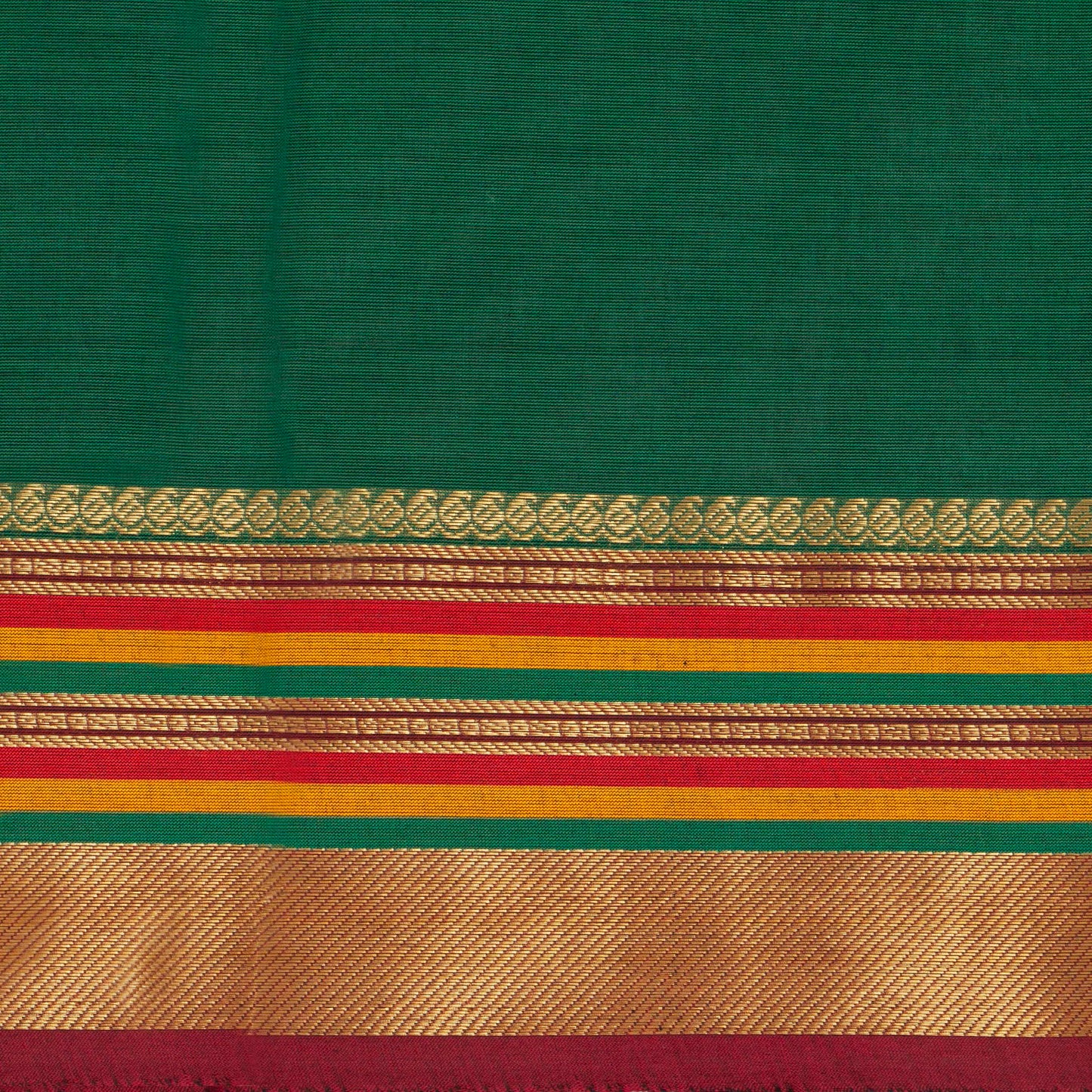 Green Kanchi Cotton Saree For Festive Wear PV MM KC 404