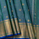 Mayilkazhuthu Blue Kanchipuram Silk Saree Vairaoosi For Bridal Wear PV NYC 1954