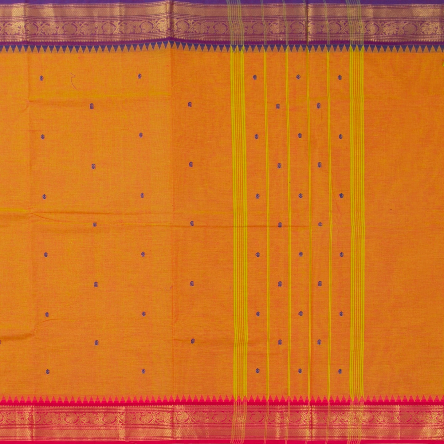 Mustard Kanchi Cotton Saree Ganga Jamuna Border PV MM KC 461