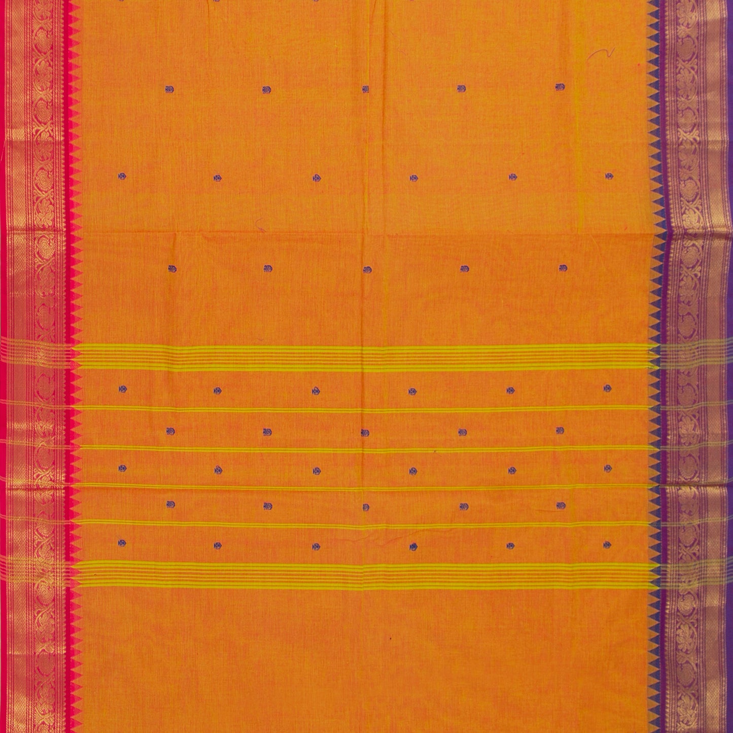 Mustard Kanchi Cotton Saree Ganga Jamuna Border PV MM KC 461