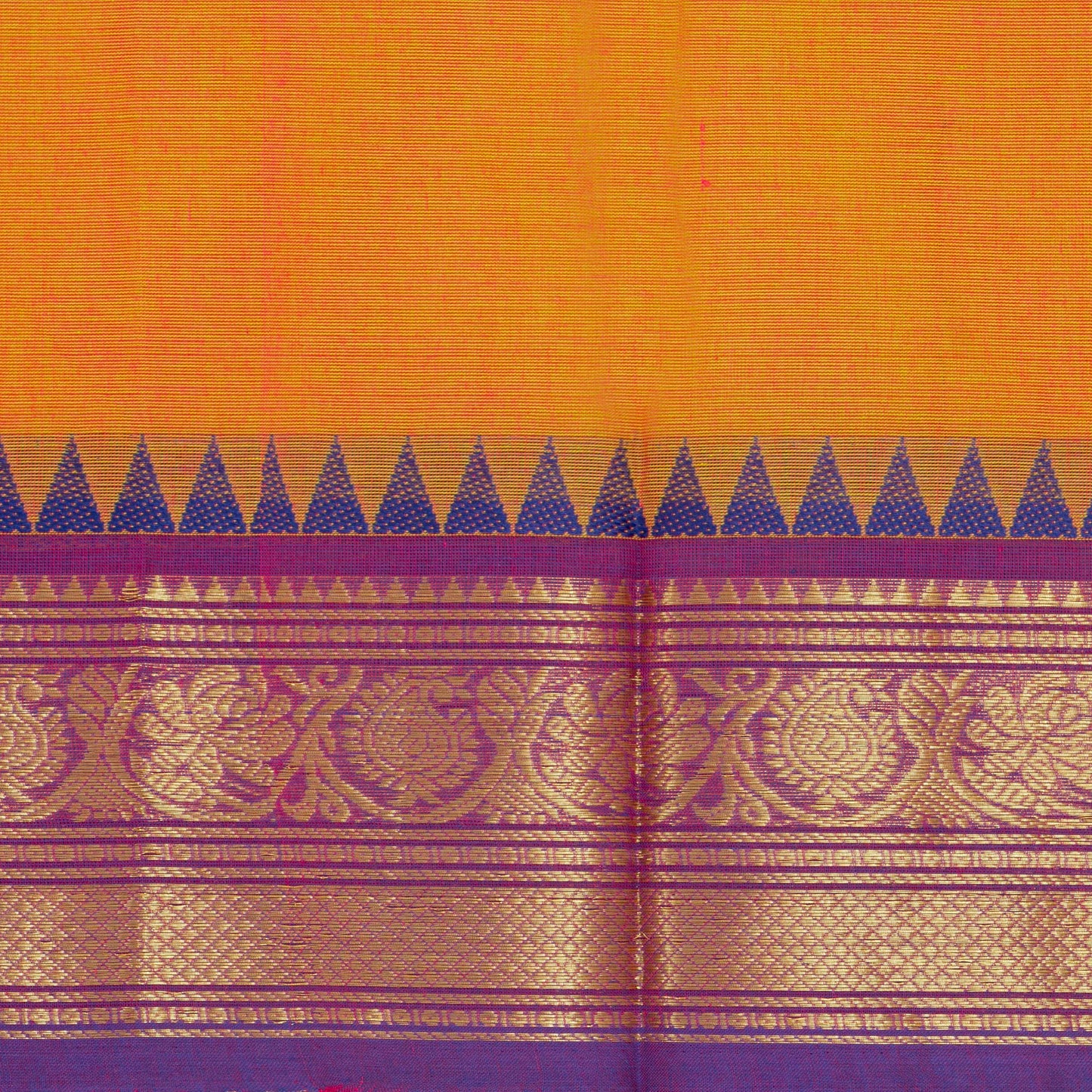 Mustard Kanchi Cotton Saree Ganga Jamuna Border PV MM KC 461