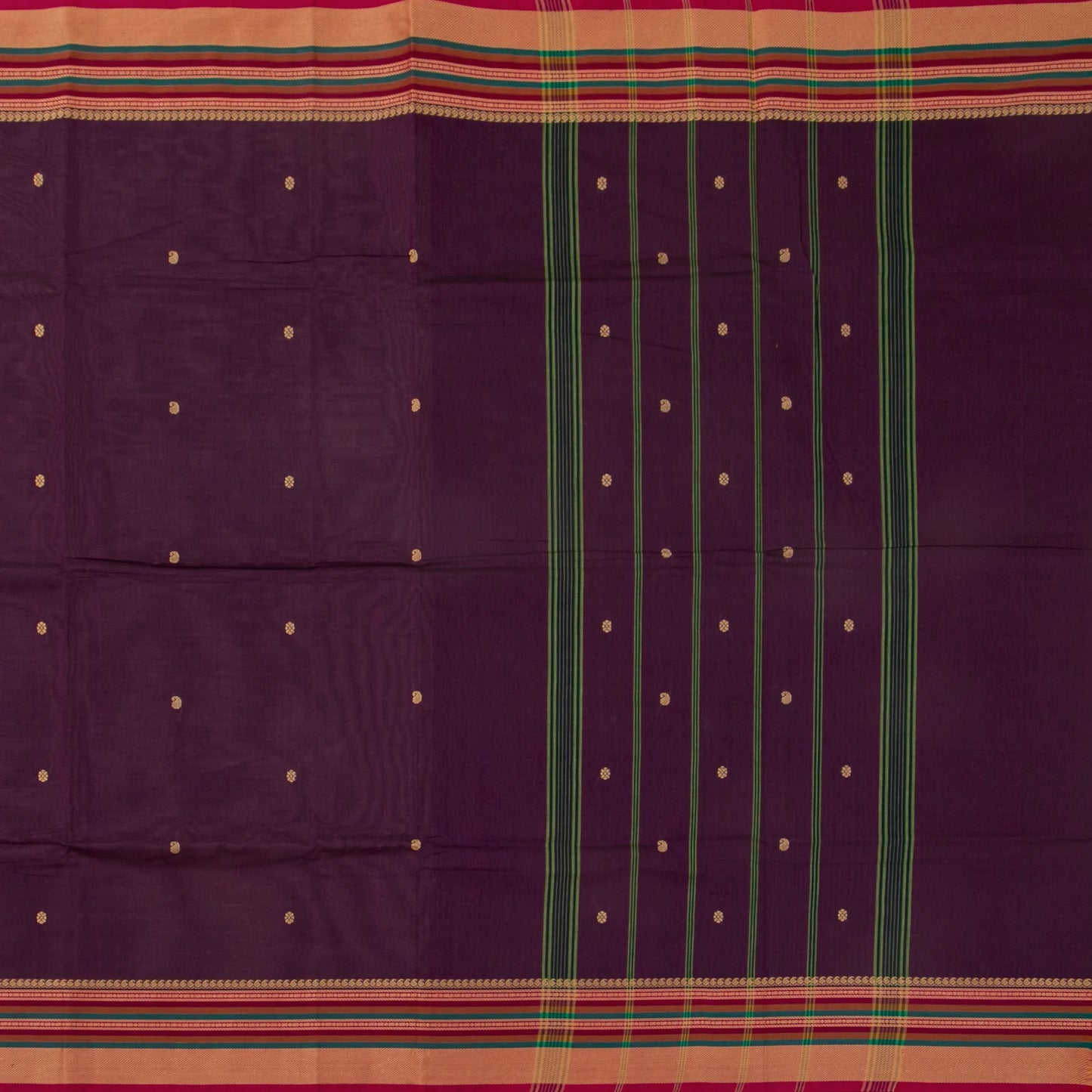Wine Kanchi Cotton Saree For Festive Wear PV MM KC 501