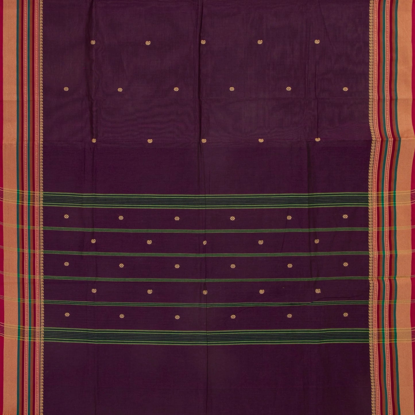 Wine Kanchi Cotton Saree For Festive Wear PV MM KC 501