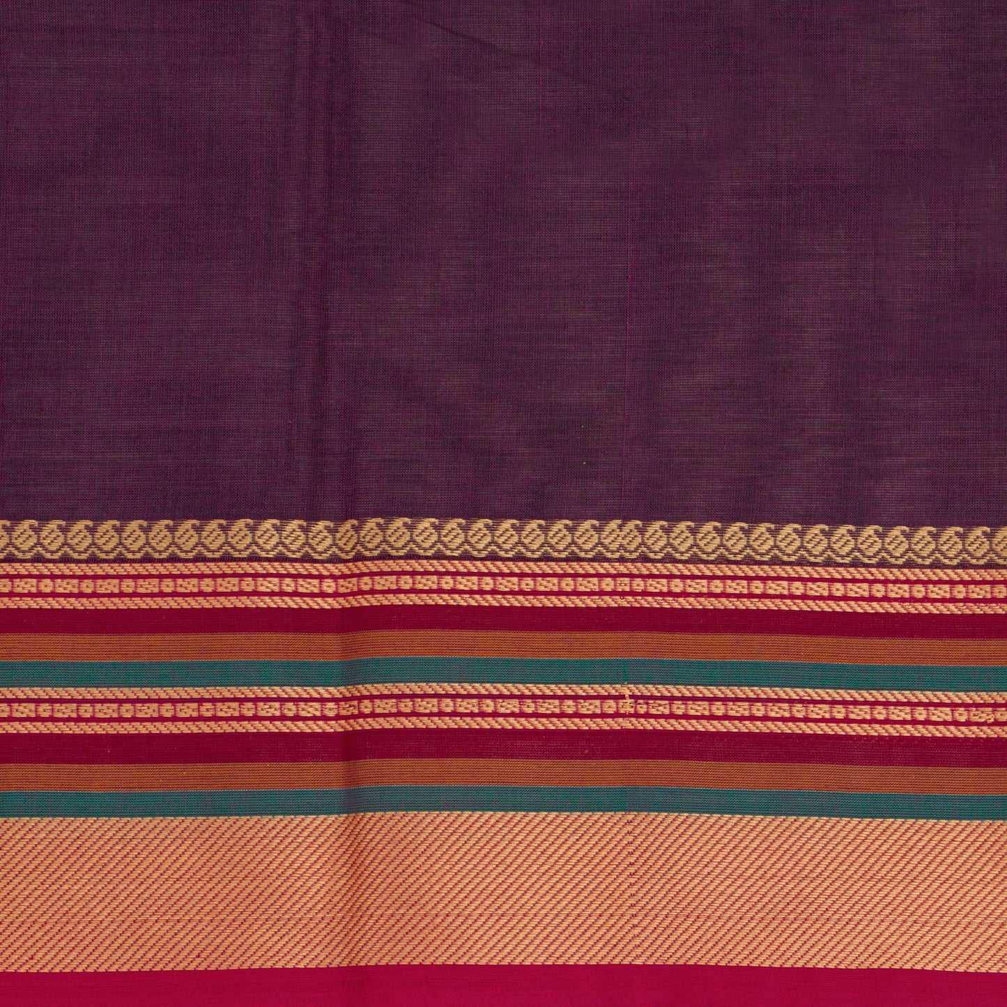 Wine Kanchi Cotton Saree For Festive Wear PV MM KC 501