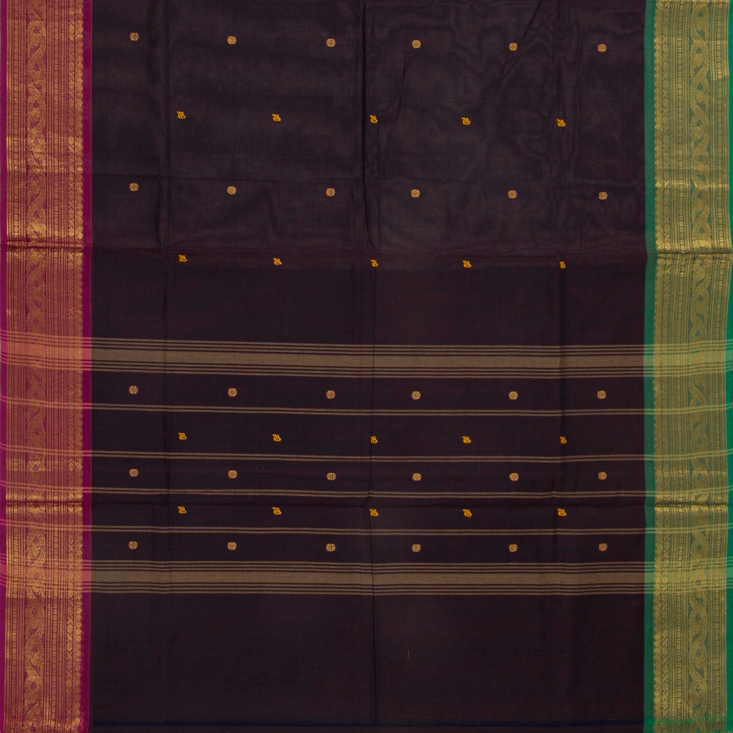 Purple Kanchi Cotton Saree Ganga Jamuna Border For Festive Wear PV MM KC 426
