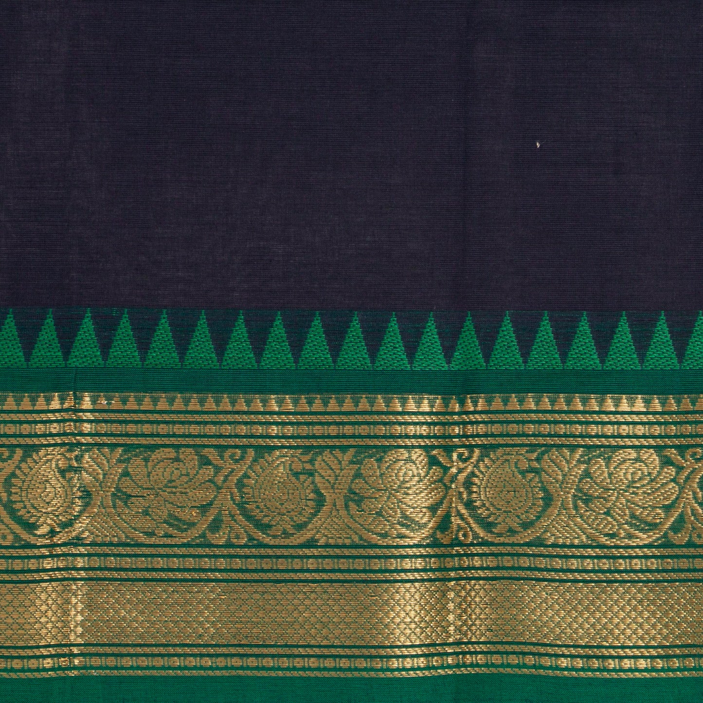 Blue Kanchi Cotton Saree Ganga Jamuna Border For Festive Wear PV MM KC 428