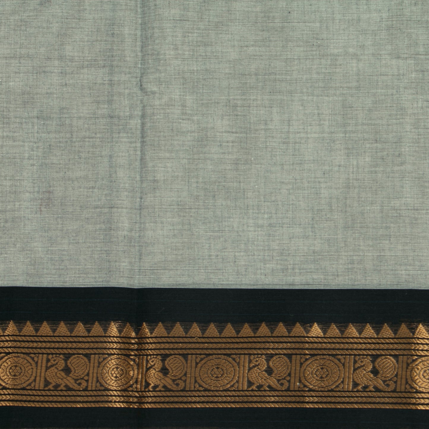 Grey Kanchi Cotton Saree Ganga Jamuna Border For Festive Wear PV MM KC 418