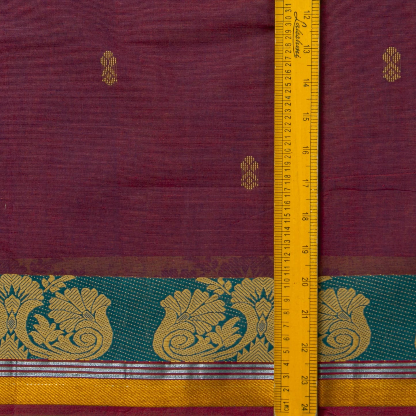 Maroon And Blue Chettinad Cotton Saree PV SK CC 232 - Cotton Saree - Panjavarnam PV SK CC 232