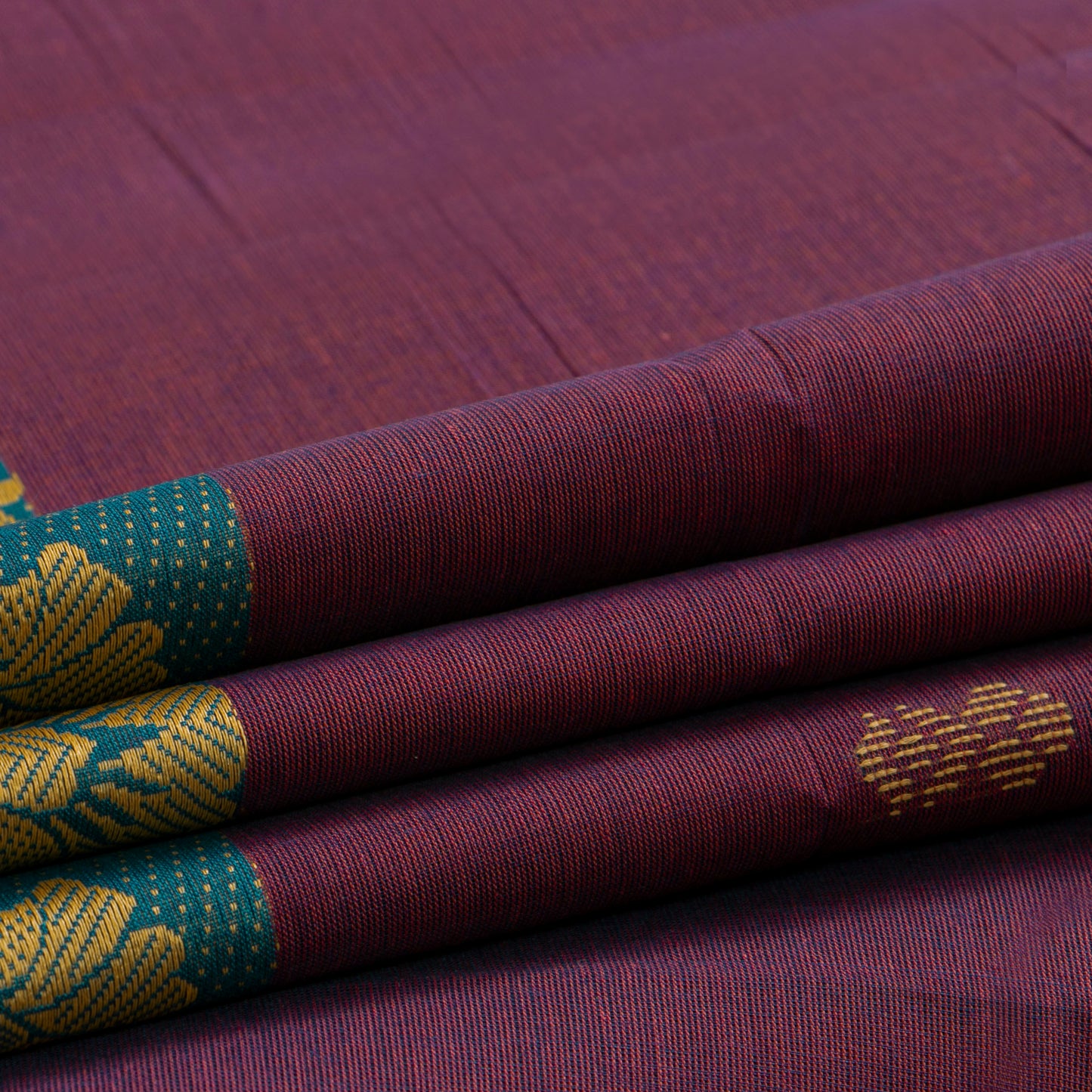 Maroon And Blue Chettinad Cotton Saree PV SK CC 232