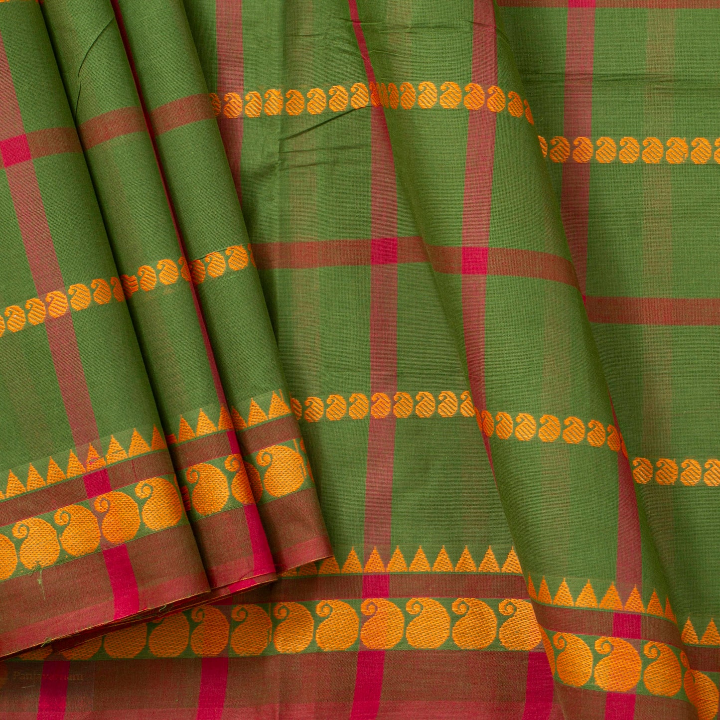 Green Chettinad Cotton Saree PV SK CC 212