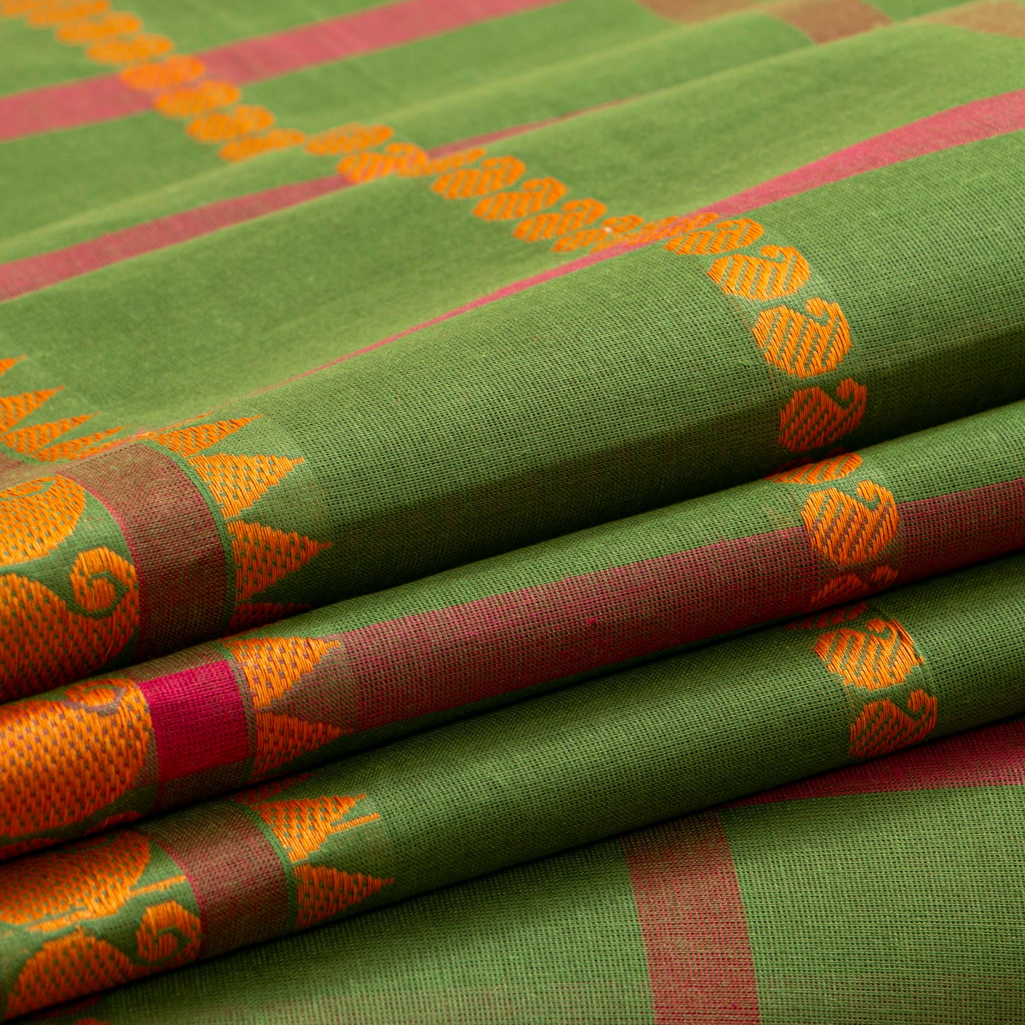 Green Chettinad Cotton Saree PV SK CC 212