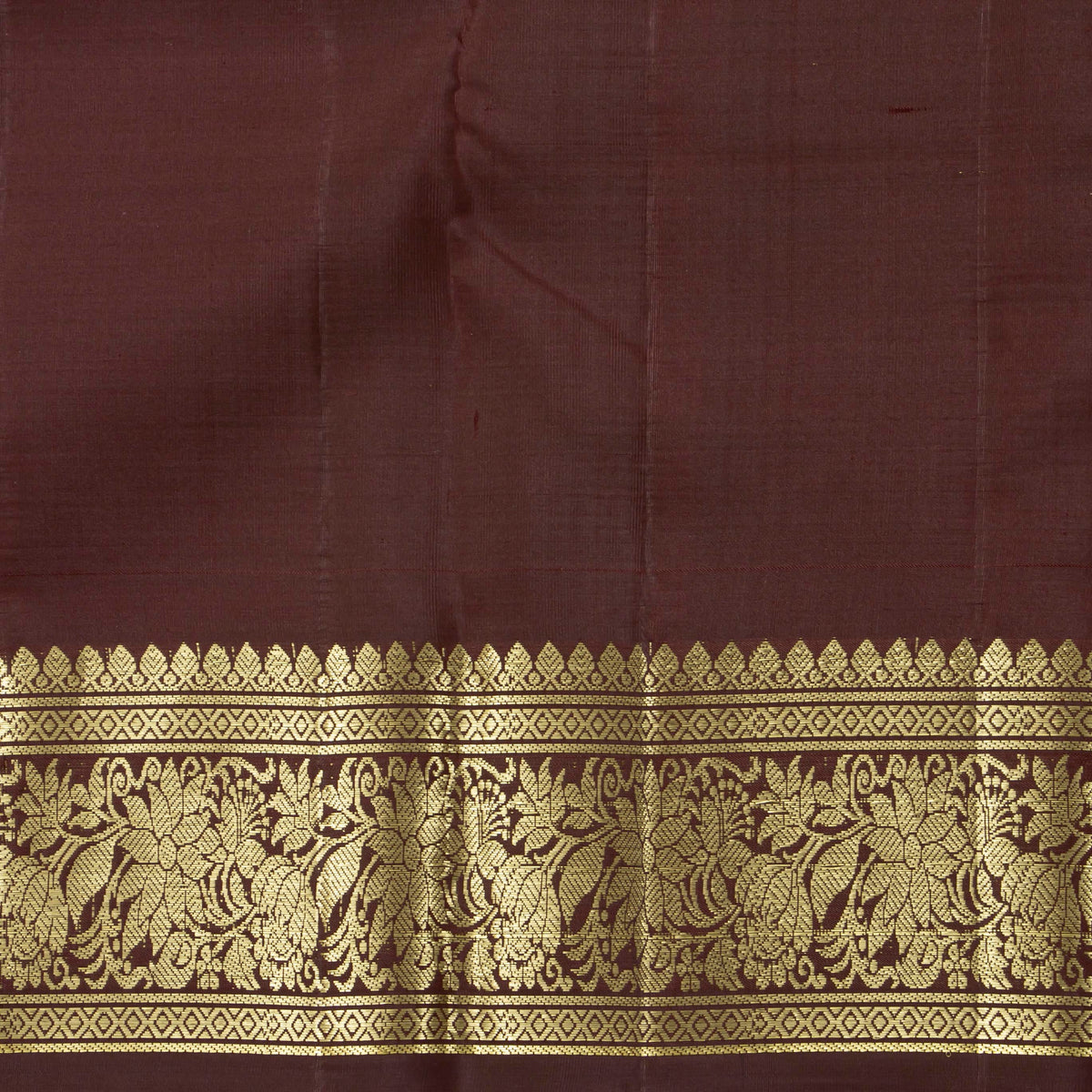 Brown Kanchipuram Silk Saree For Bridal Wear PV NYC 1991