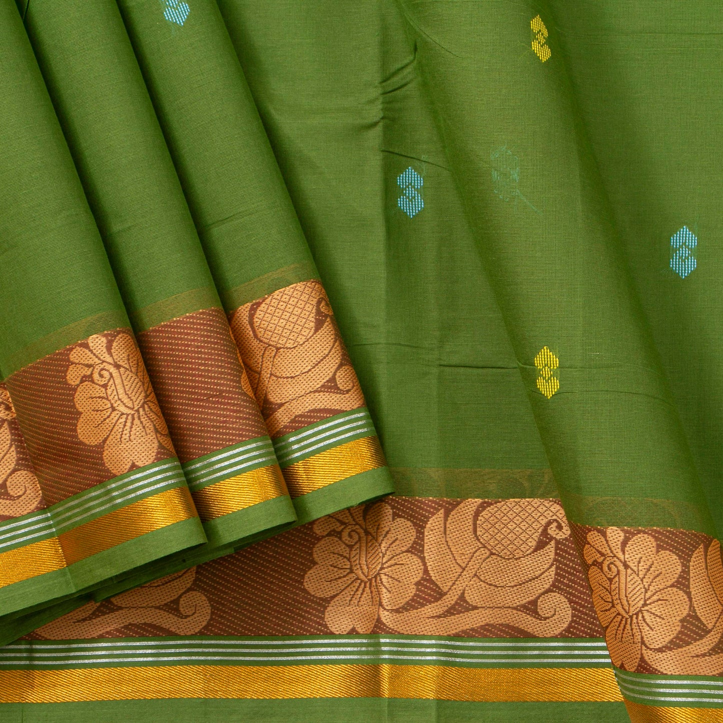 Green Chettinad Cotton Saree PV SK CC 227