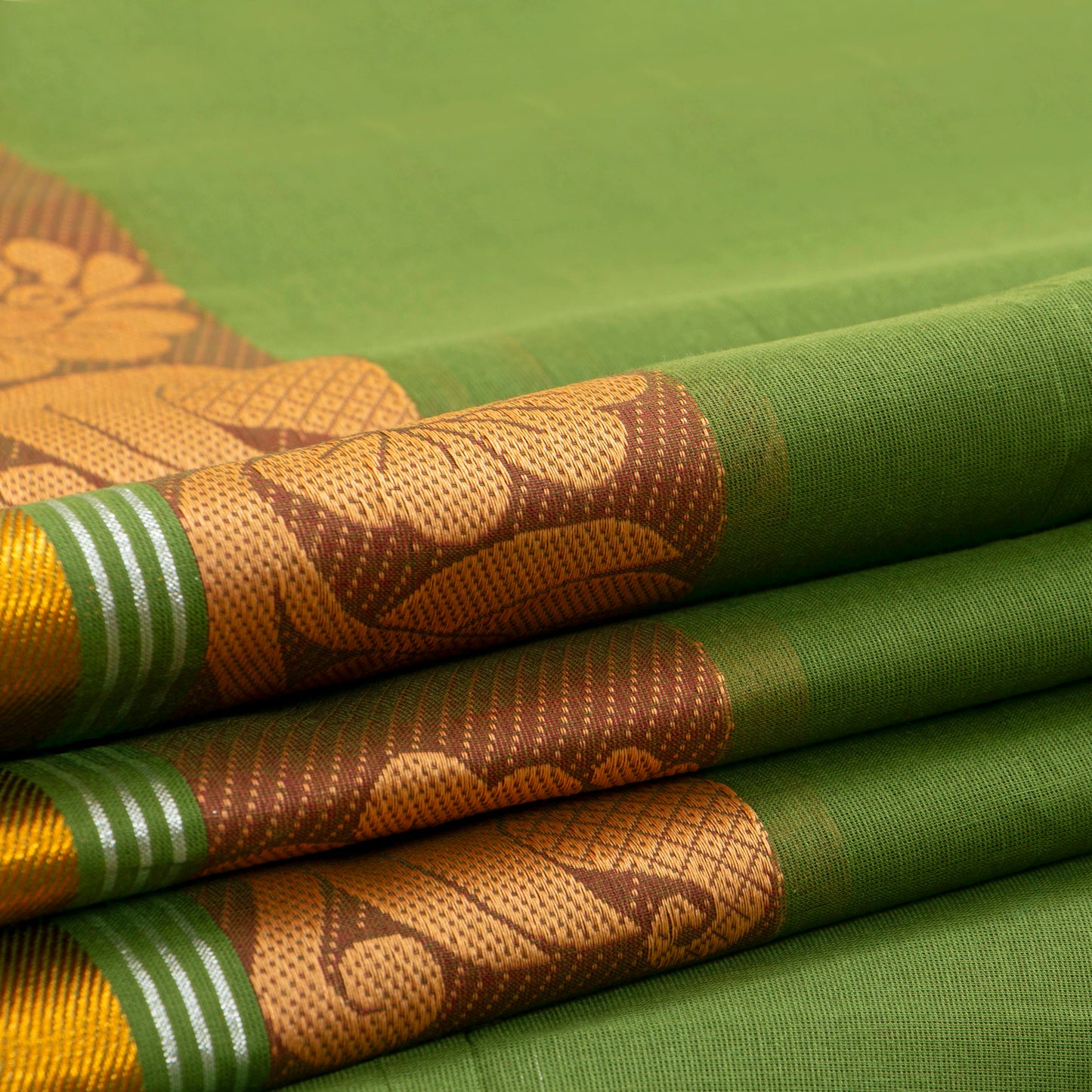 Green Chettinad Cotton Saree PV SK CC 227