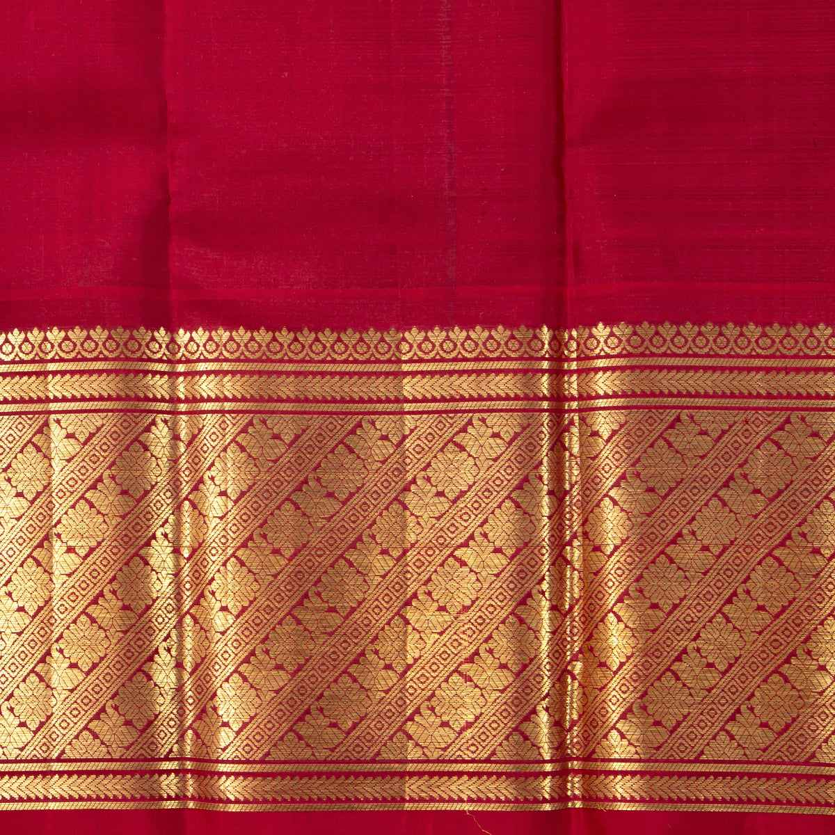 Mauve And Red Kanchipuram Silk Saree For Bridal Wear PV NYC 1966