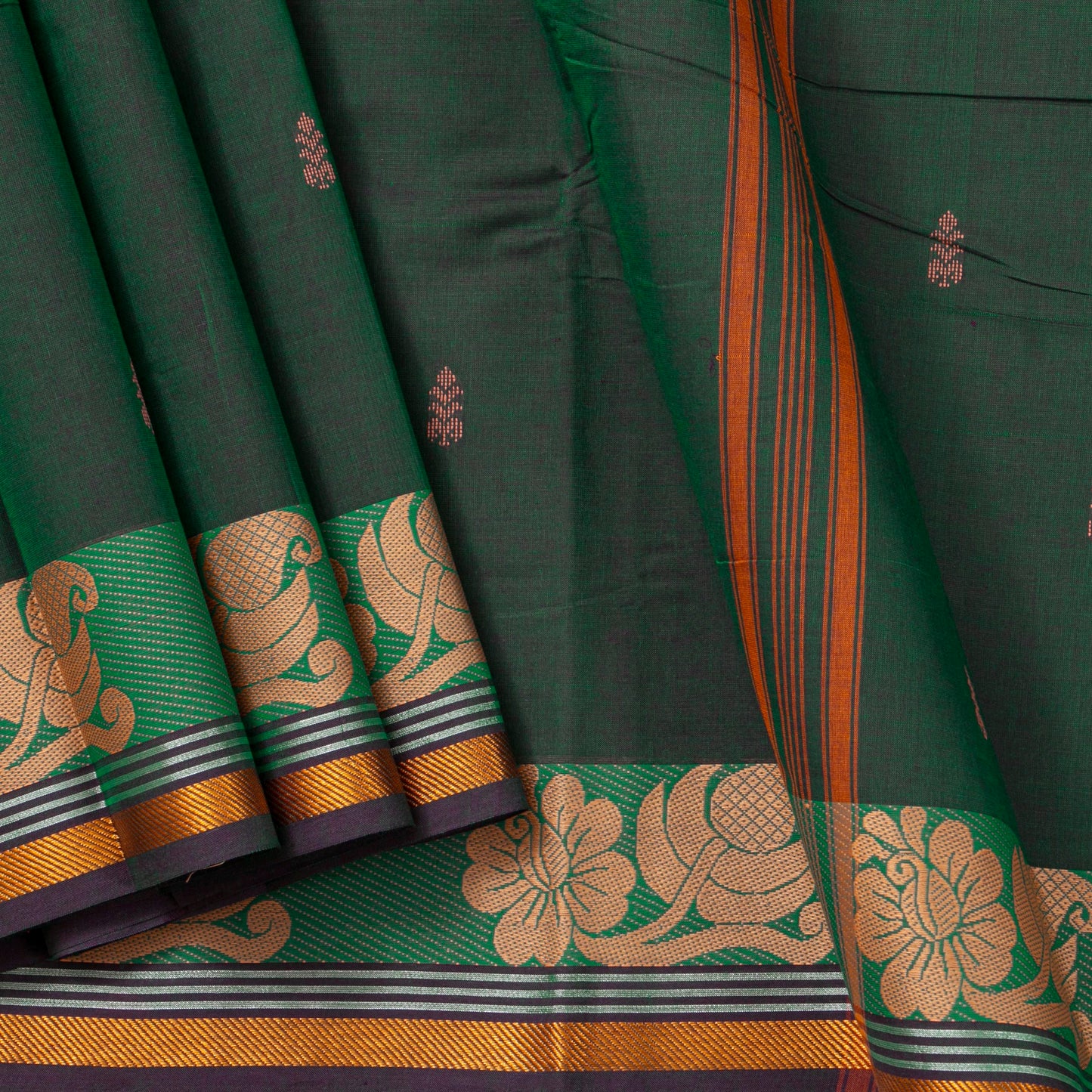 Green Chettinad Cotton Saree PV SK CC 228
