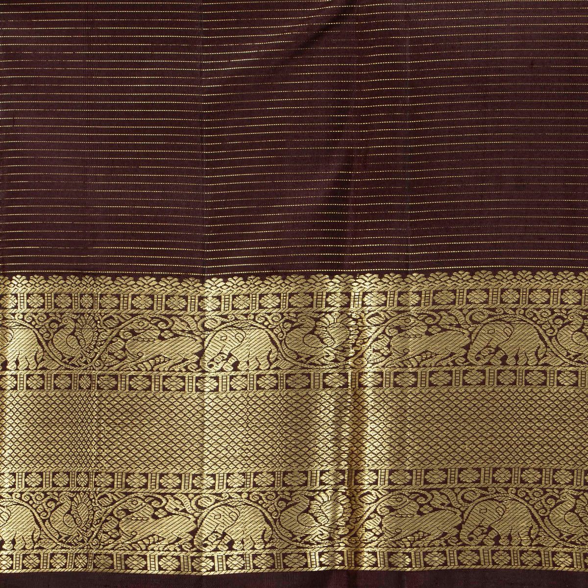 Red And Brown Kanchipuram Silk Saree For Bridal Wear PV NYC 2036