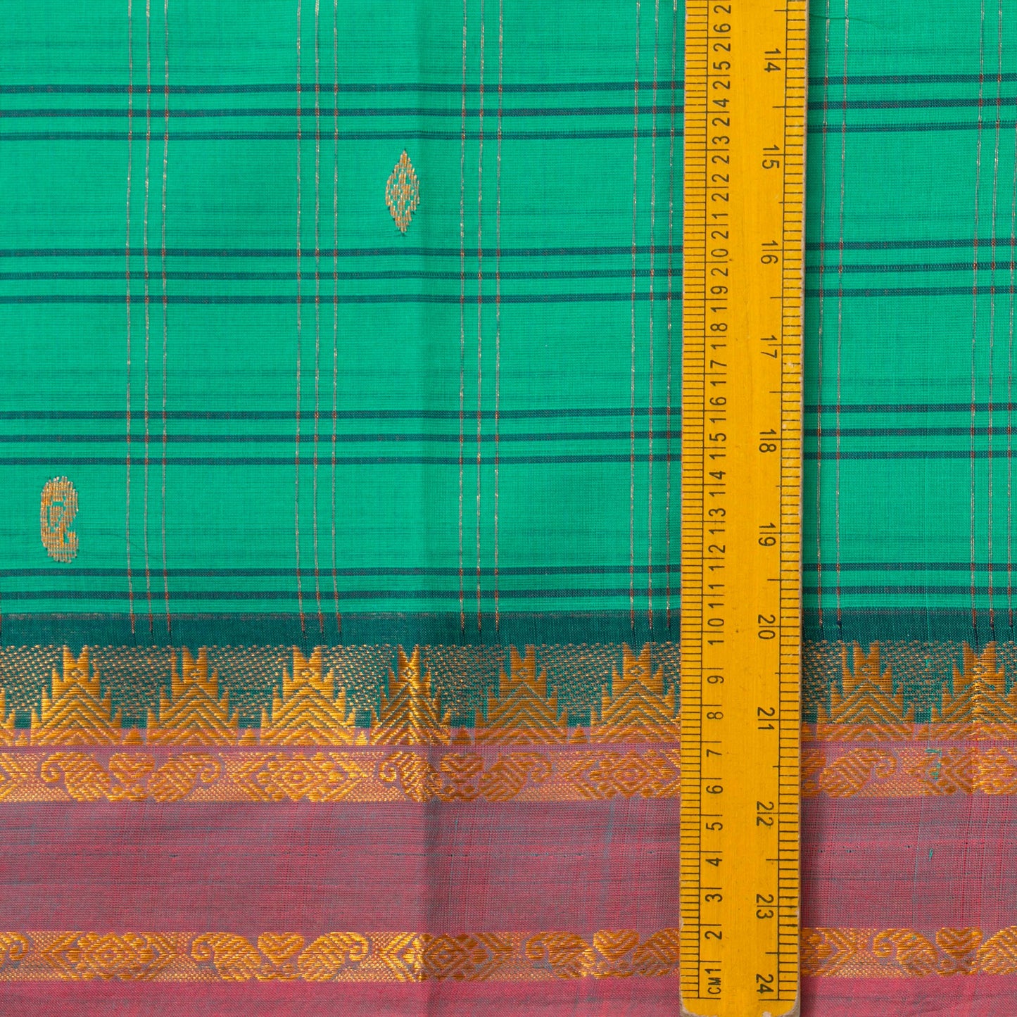 Sea Green And Mauve Chettinad Cotton Saree PV SK CC 256